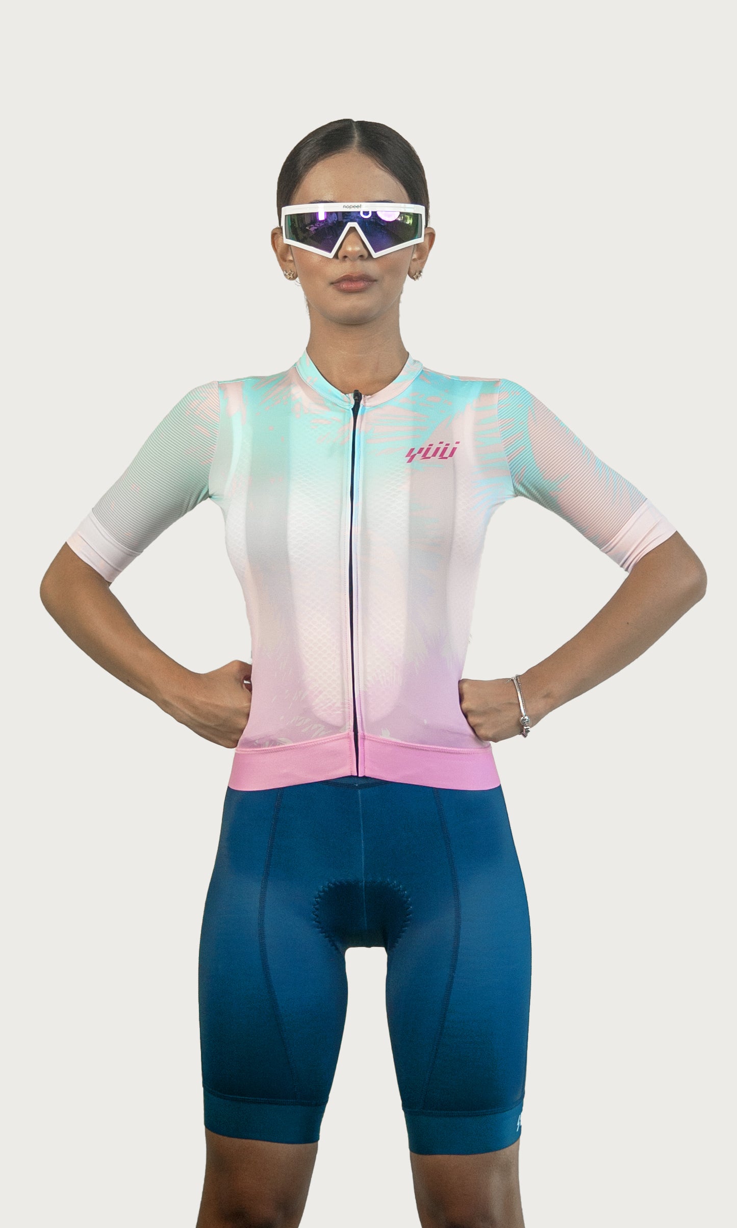 Pink Palms Short Sleeve Jersey Women