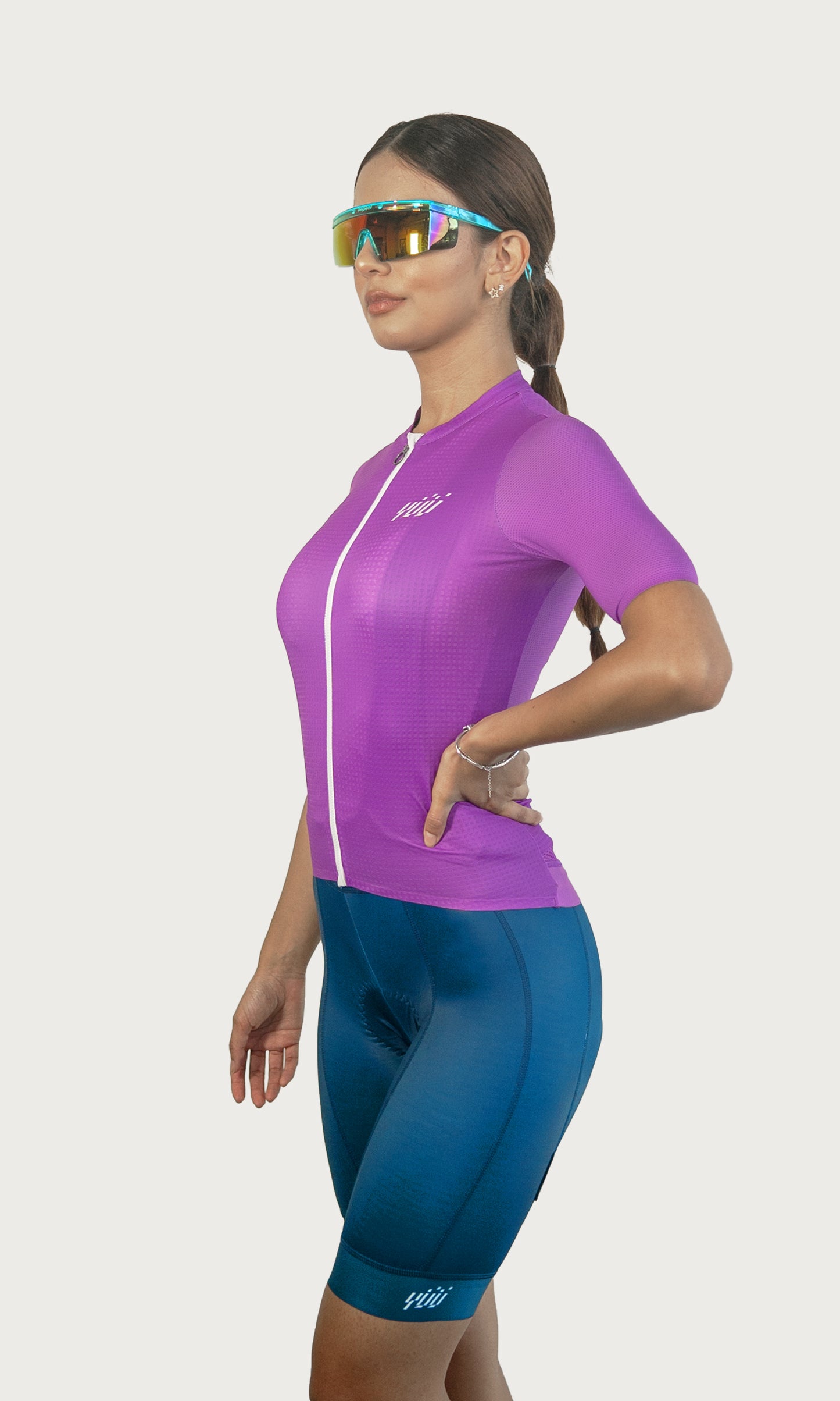 Purple Short Sleeve Jersey Women